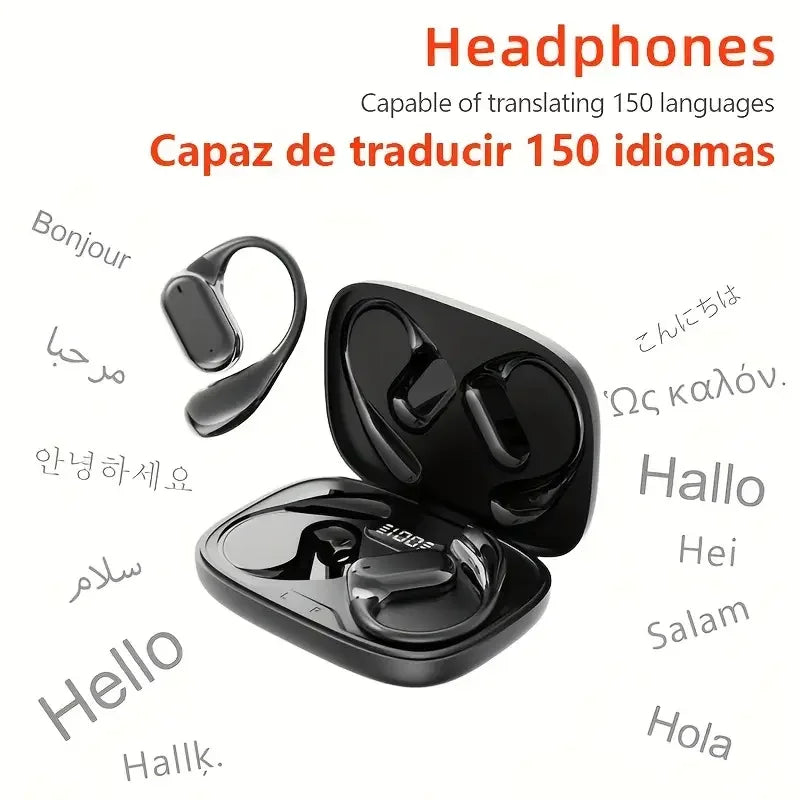 2026 New AI Translation Earphones: High-definition audio, LED battery display, suitable for sports and commuting.