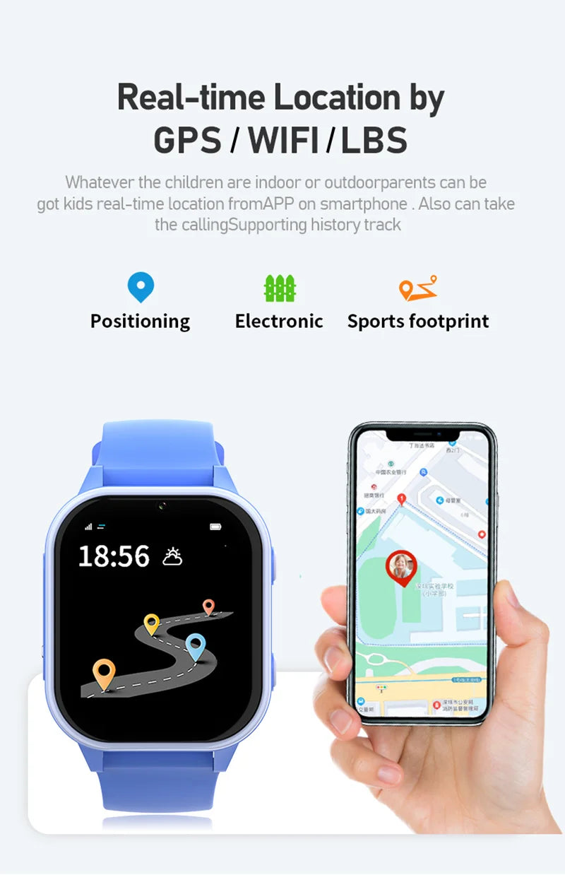 4G Smart Watch Kid SOS GPS WiFi Wristwatch Whatsapp KT19Pro MAX Android8.1 with Video Call Camera Monitor Children smartwatch