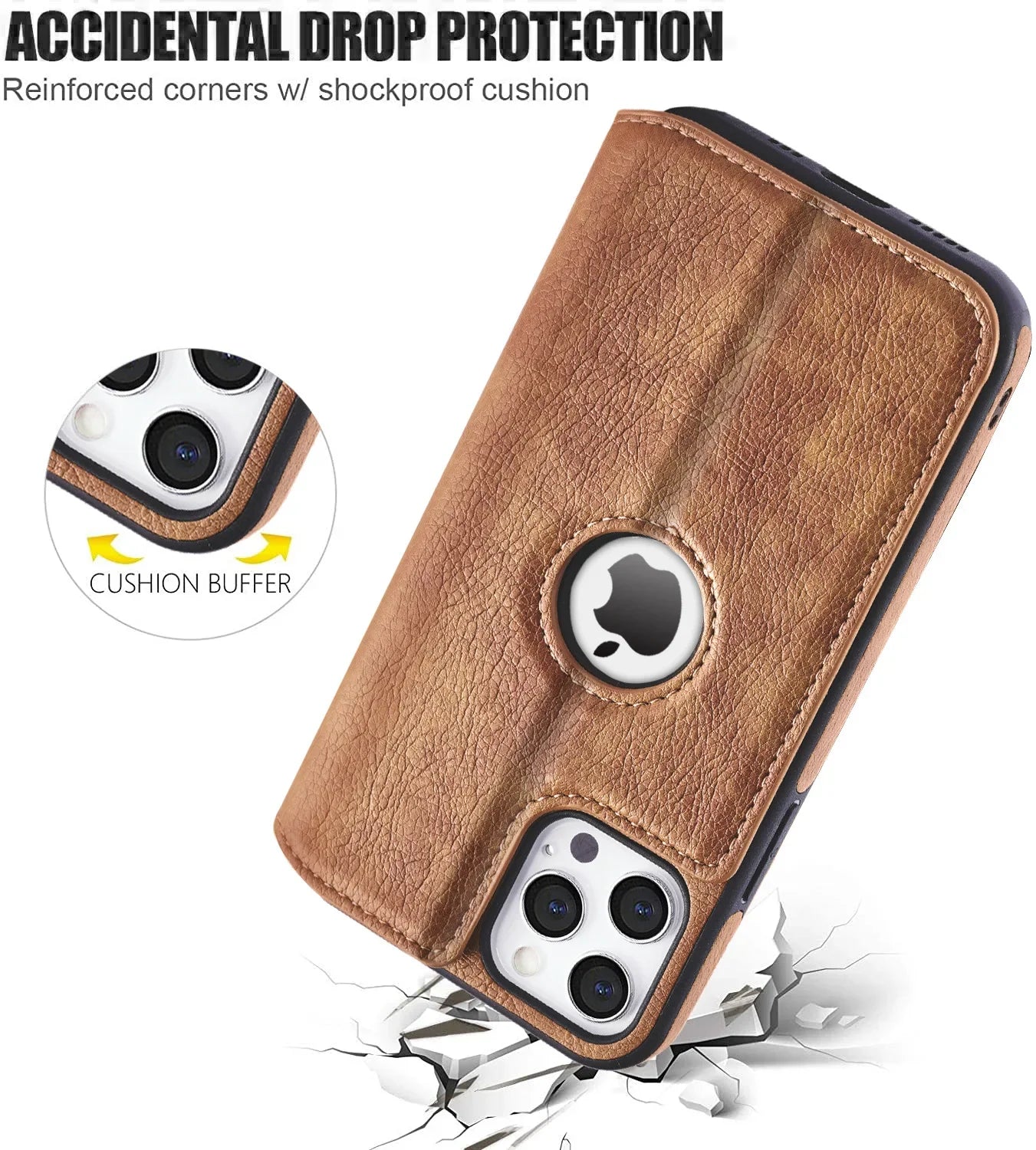 WeFor PU Leather Wallet Case for iPhone 11–16
