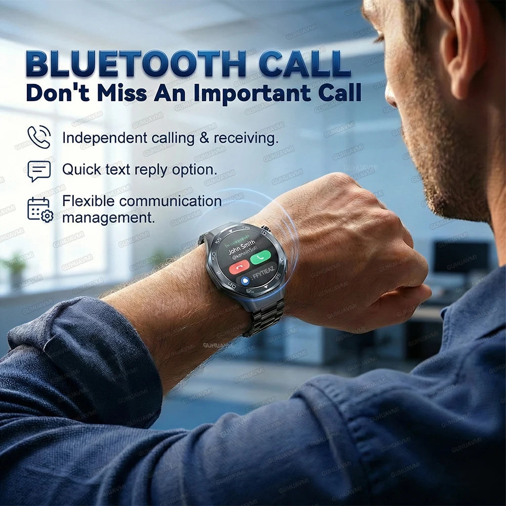 2026 New Luxury GPS Smart Watch Men Compass Altimeter 3ATM Waterproof Health Monitor Bluetooth Call Business Sports Smartwatch