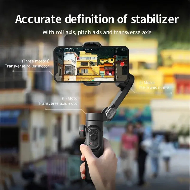 AOCHUAN 3-Axis Handheld Gimbal Stabilizer SmartXE for iPhone Android AI Face Tracking TikTok Vlog Smartphone Camera Stabilizer