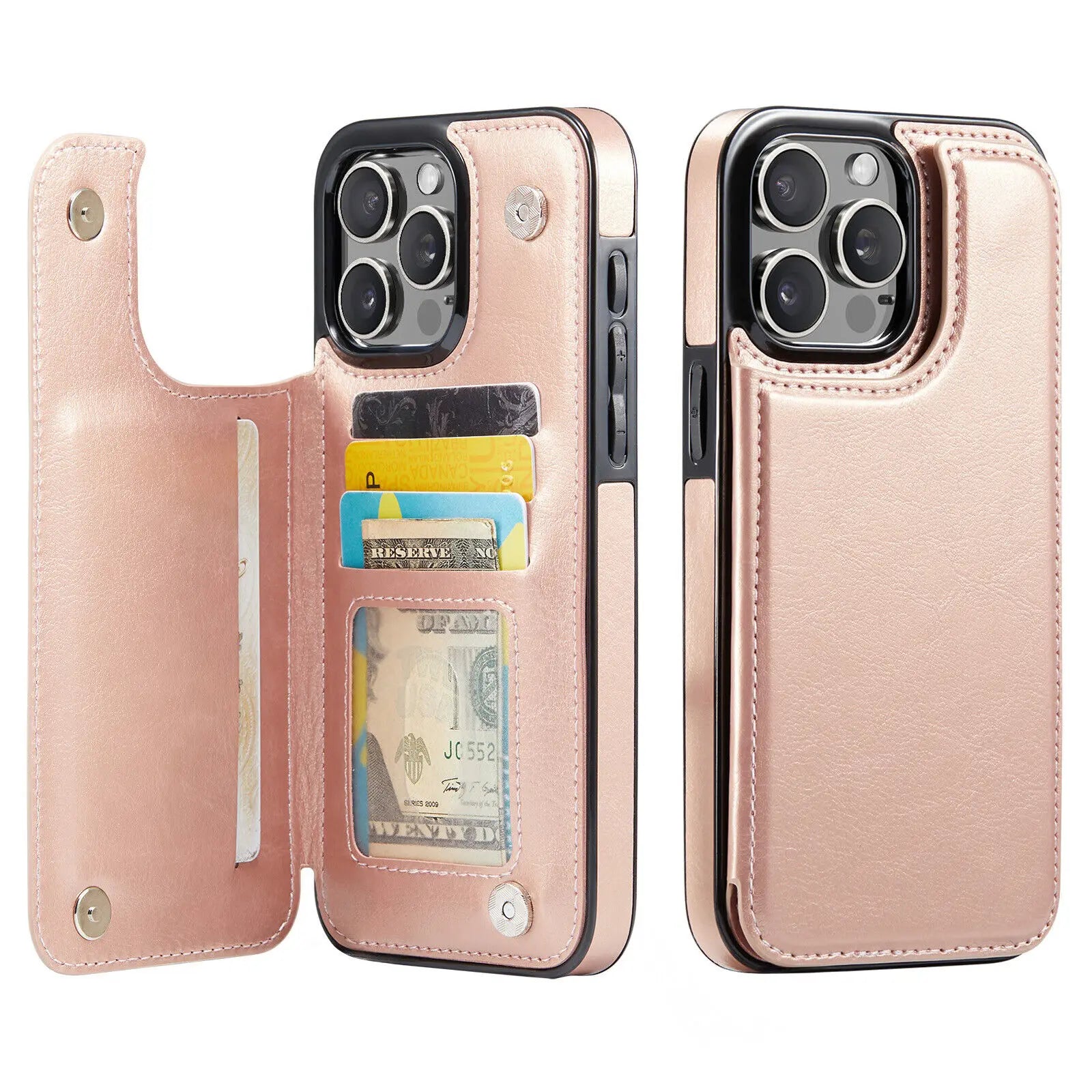 WeFor PU Leather Flip Wallet Case for iPhone X–16