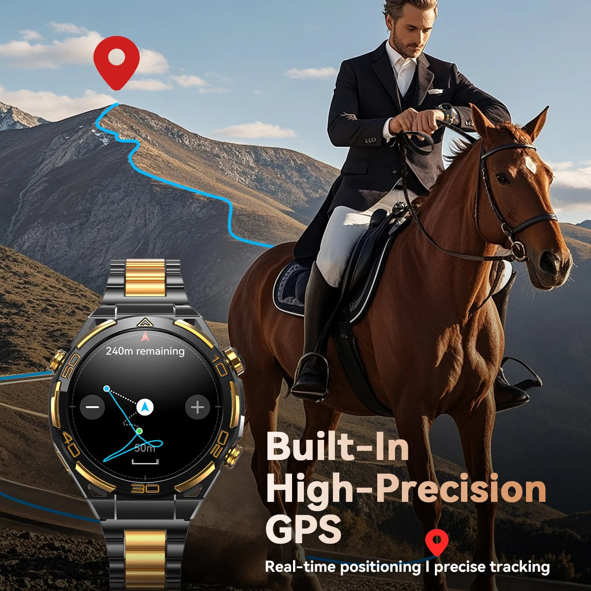 New Blackview W90 Pro GPS Smart Watch 1.43" HD AMOLED Display, 900mAh/ 20Days Standby Bluetooth Waterproof Sport Watch for Men