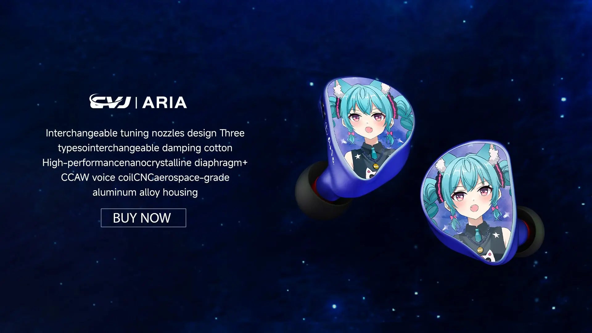 CVJ NOZOMI In-Ear Earphones 2DD+1PD New Planar 3 Unit HIFI Earbuds Interchangeable Panel Nozzle (Anime Collaboration)