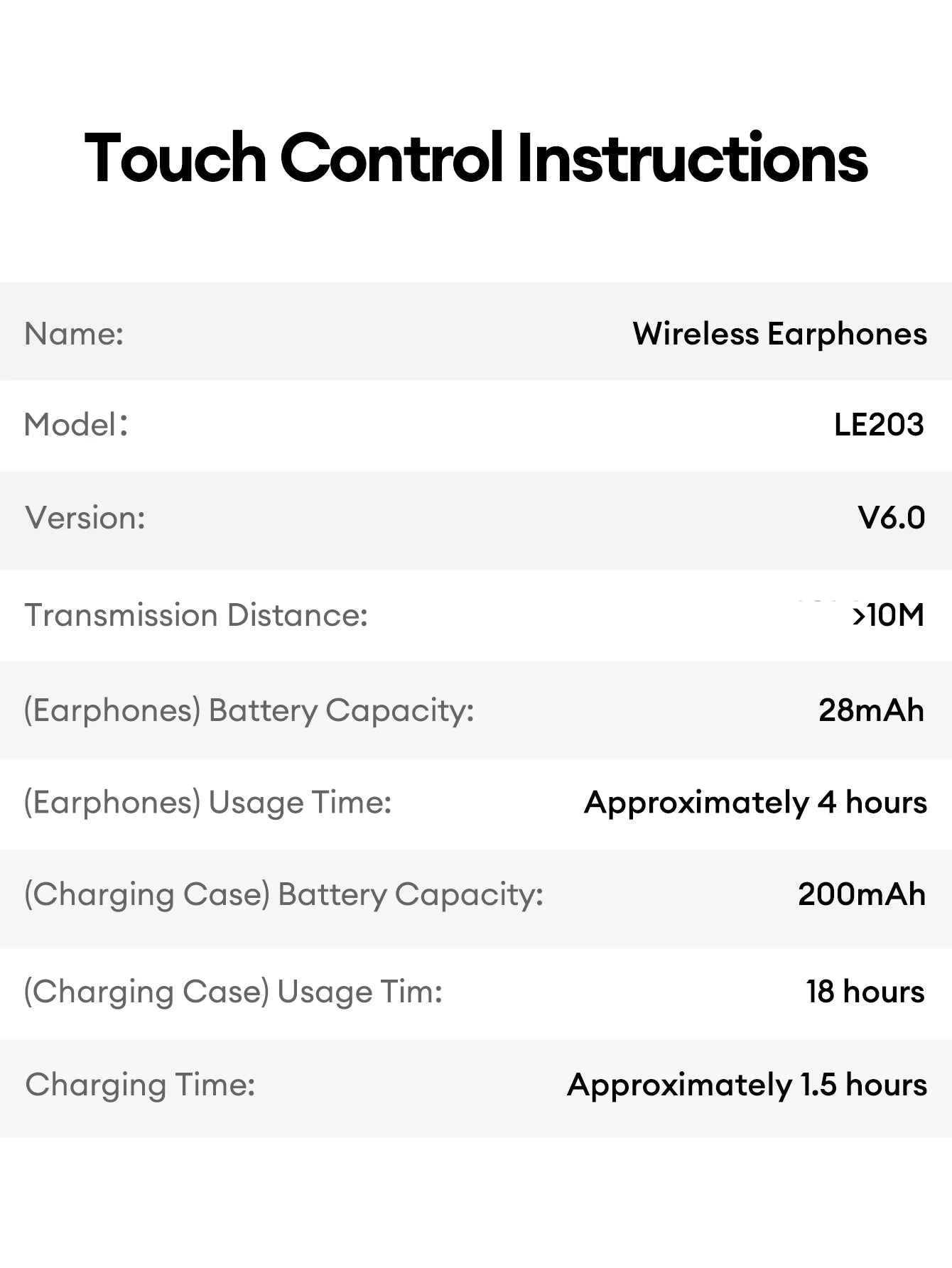 Lenovo LE203 Wireless Bluetooth 6.0 Sleep Headphones Small Lightweight Comfortable In-Ear Earphone Long Battery Life With Mic