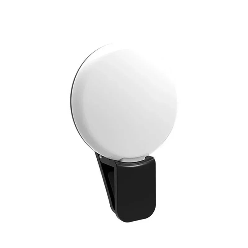 Portable Mini LED Selfie Ring Light for Mobile Phone with Three Stop Dimming Circle Photography Clip Durable Fill Light for All Mobiles