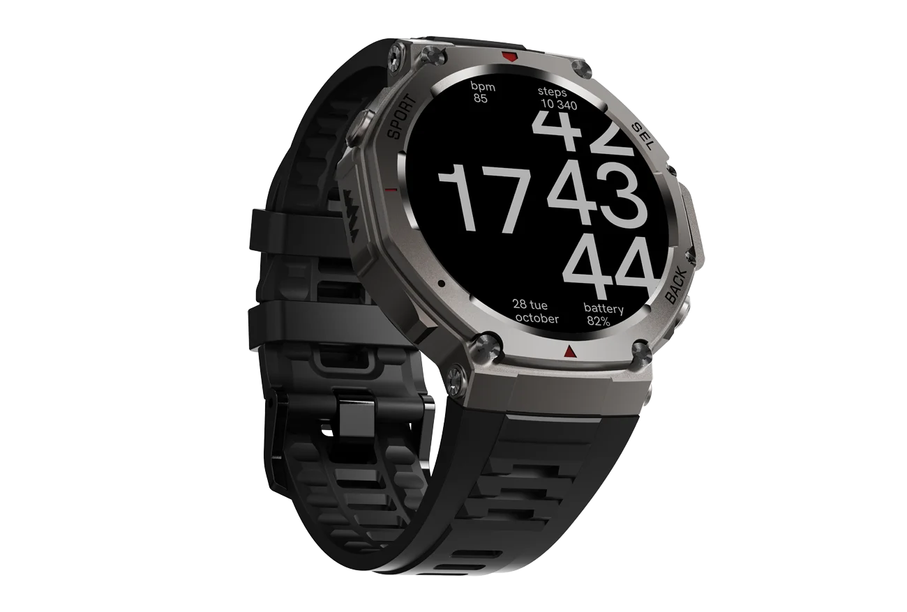 New Rugged GPS DM58 Smart Watch 500mAh Battery 170 Sport Modes 5ATM Waterproof Bt Call AMOLED Display Fitness Outdoor