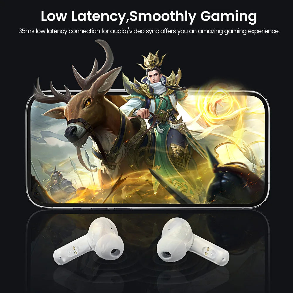 Toocki TWS Wireless Headphones Bluetooth 5.3 LED Dislpaly 35ms Gaming Low Latency Earphones Waterproof Headset Transparency Mode