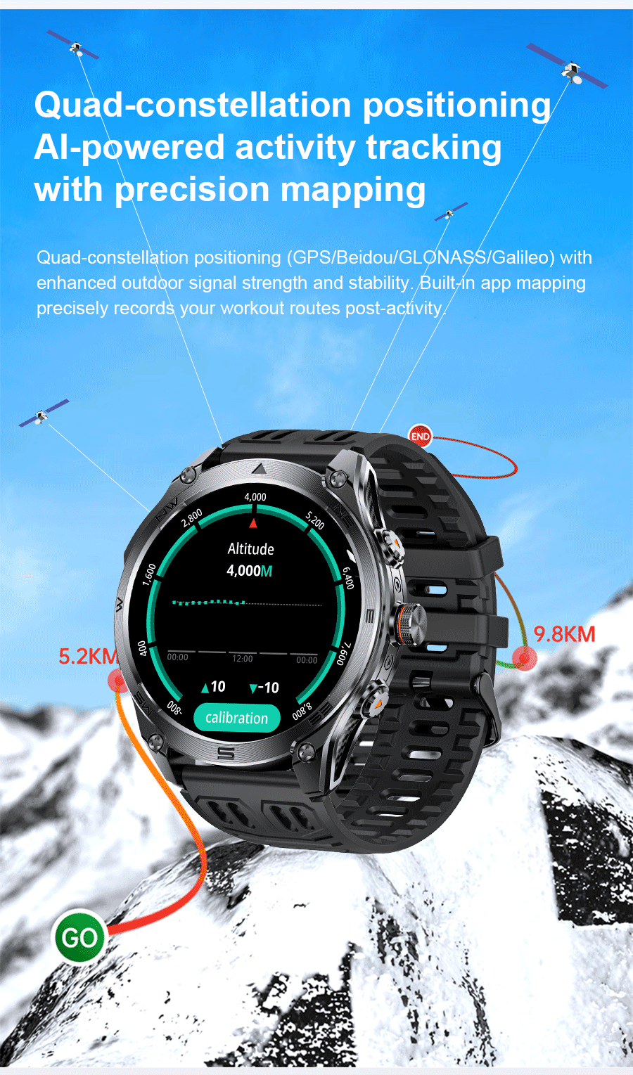 2026 Ultra New Built in GPS Compass Smart Watch 1000mAh Battery 10ATM Waterproof Sports tracker Outdoors Military Smartwatches
