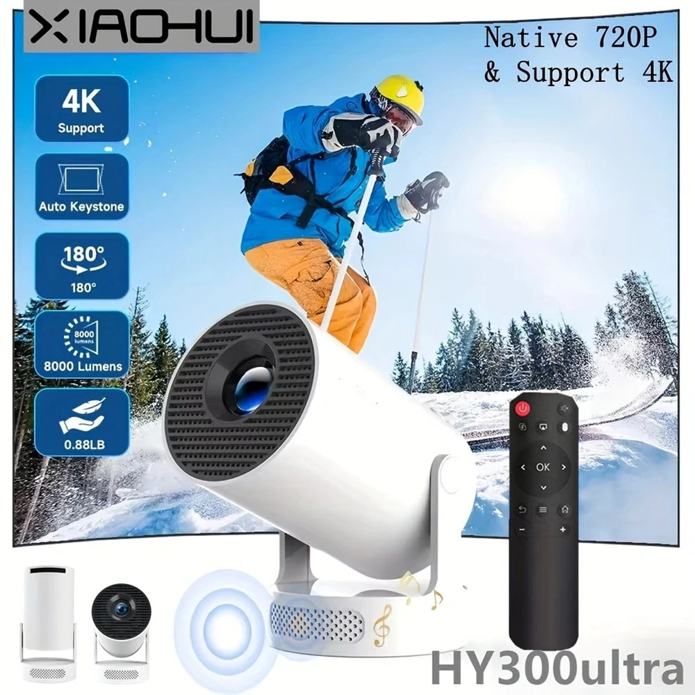 HY300 Ultra Short Throw Android 11 Projector 300 ANSI Wifi6 Bluetooth 5.4 1280*720P High Definition Home Cinema Outdoor Travel Projector