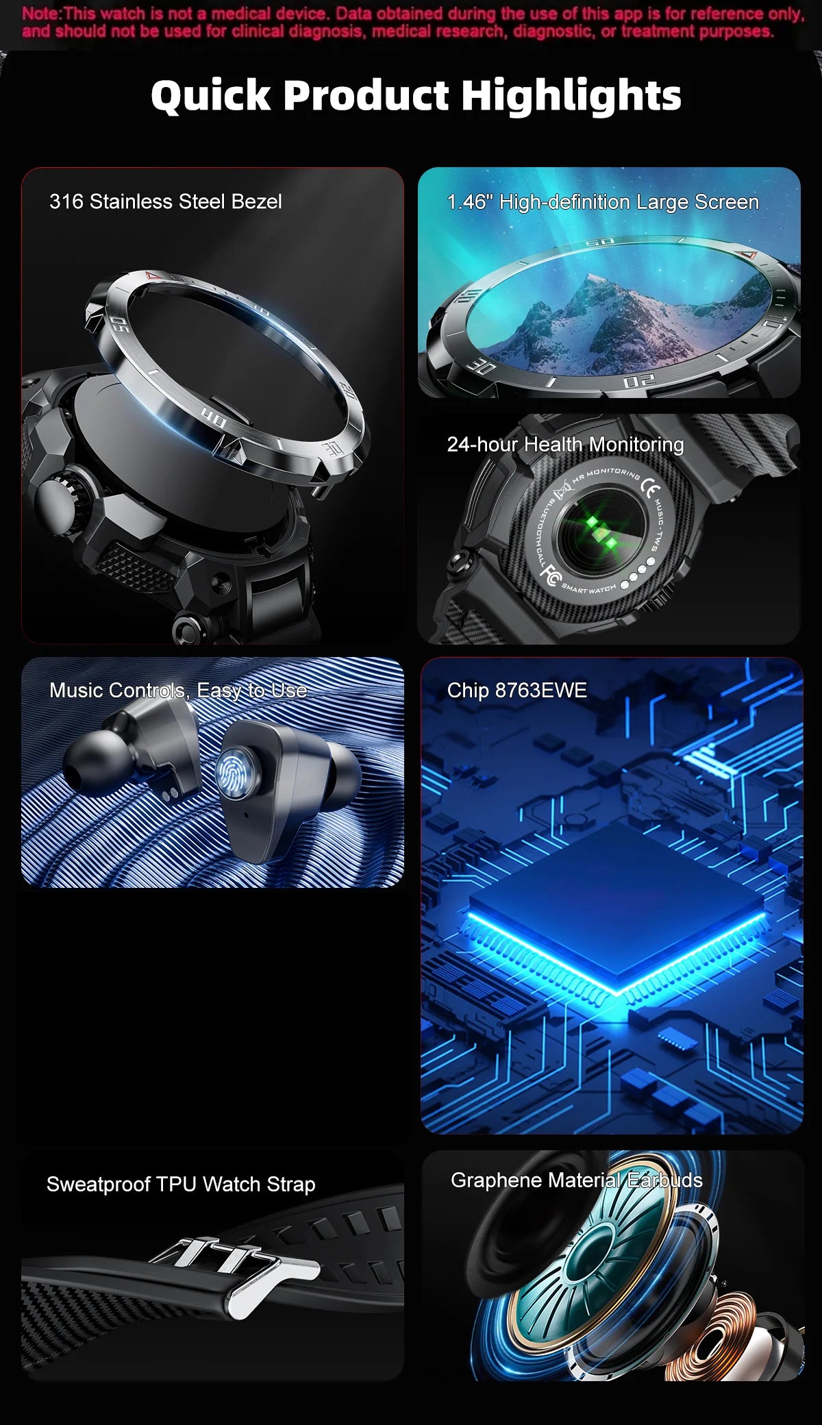 2025 New NFC Headset Smart Watch 2 in 1 TWS Bluetooth Headphone Earbuds Music Call Men Health Monitoring Waterproof Sports Watch