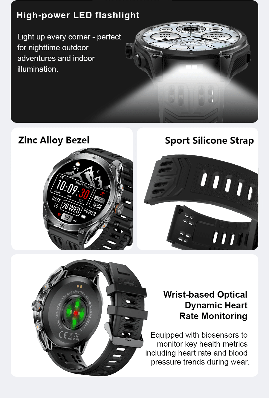 2026 Ultra New Built in GPS Compass Smart Watch 1000mAh Battery 10ATM Waterproof Sports tracker Outdoors Military Smartwatches