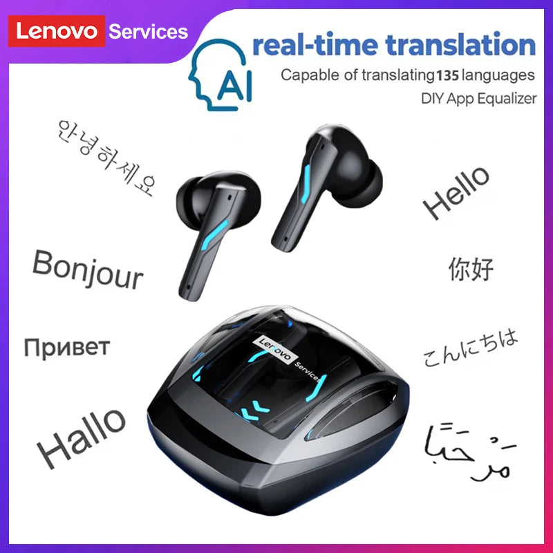Choice Lenovo GT100 TWS Bluetooth 6.0 Gaming Earbuds Ultra Low Latency Long Endurance Wireless Headphone HD Voice Calls Earphone