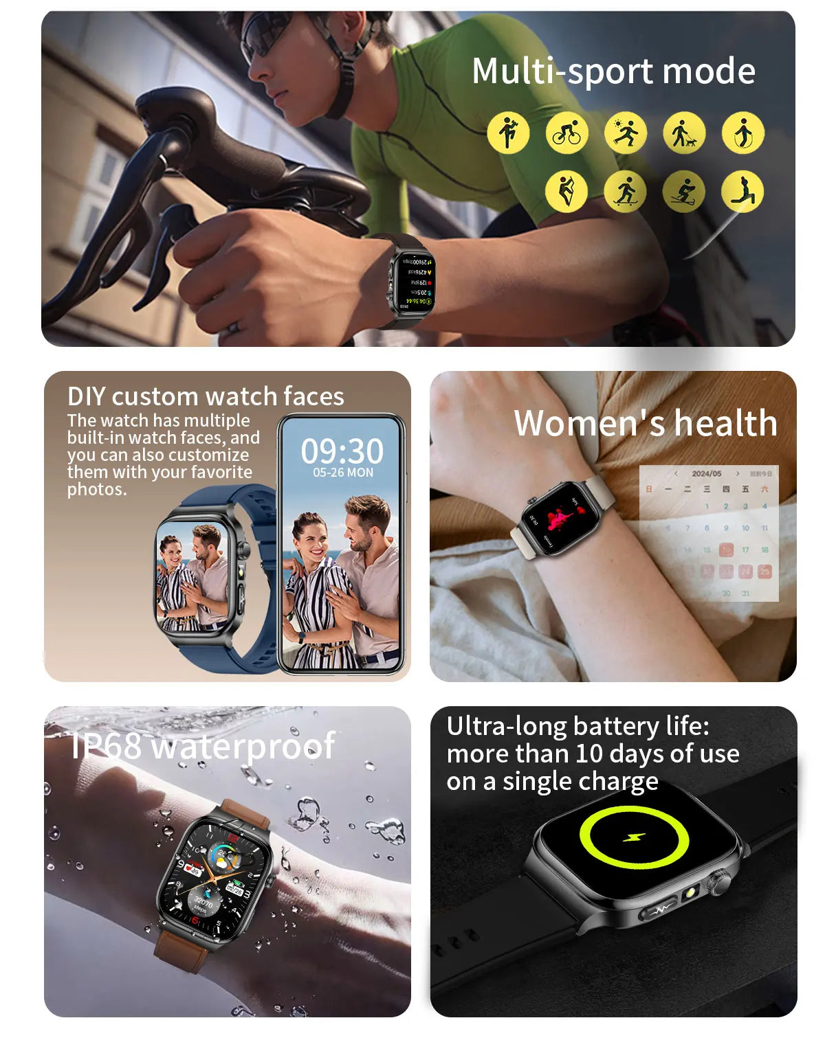 2026New Smart Watch Men Women AI Human Health diagnosis ECG+HRV Blood Pressure Uric acid Blood lipid Bluetooth Call Smartwatch