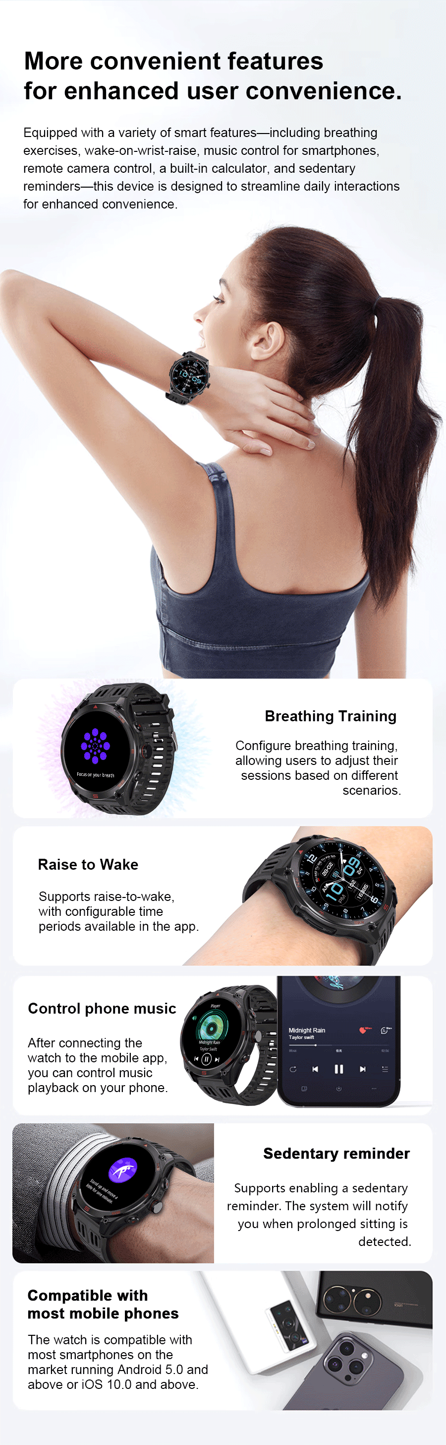 2026 Ultra New Built in GPS Compass Smart Watch 1000mAh Battery 10ATM Waterproof Sports tracker Outdoors Military Smartwatches