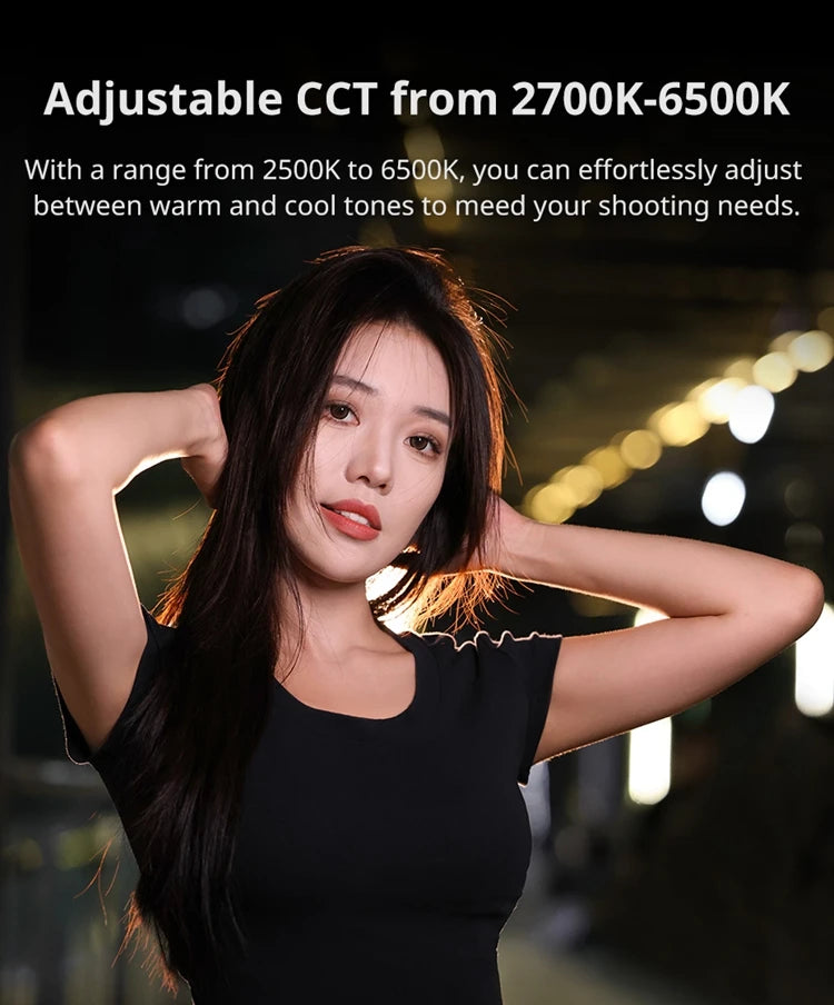 Ulanzi UA12 12W Bi-Color Magnetic Portable Air Tube Light 2700K-6500K Waterproof Foldable 18WH Lamp for Live Photography Shooting