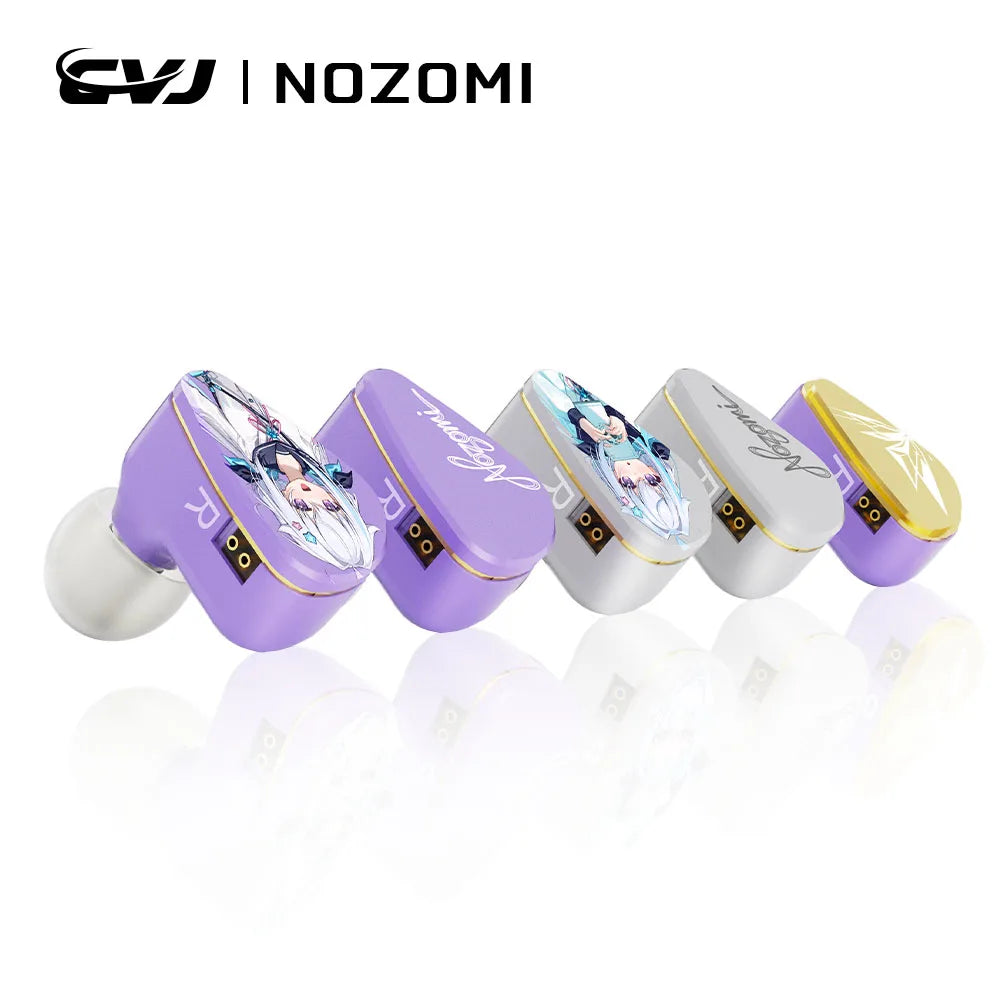 CVJ NOZOMI In-Ear Earphones 2DD+1PD New Planar 3 Unit HIFI Earbuds Interchangeable Panel Nozzle (Anime Collaboration)