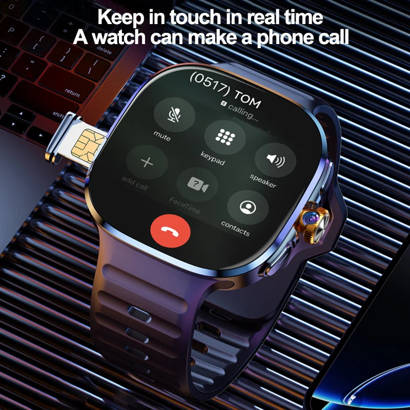 4G/5G Smartwatch 2.4 Inch HD AMOLED Screen 190° Rotary Camera GPS WiFi Android 10.0 Smart Watch with Heart Rate & Sleep Tracker