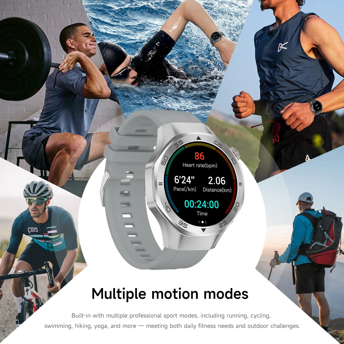 2026 New Luxury GPS Smart Watch Men Compass Altimeter 3ATM Waterproof Health Monitor Bluetooth Call Business Sports Smartwatch