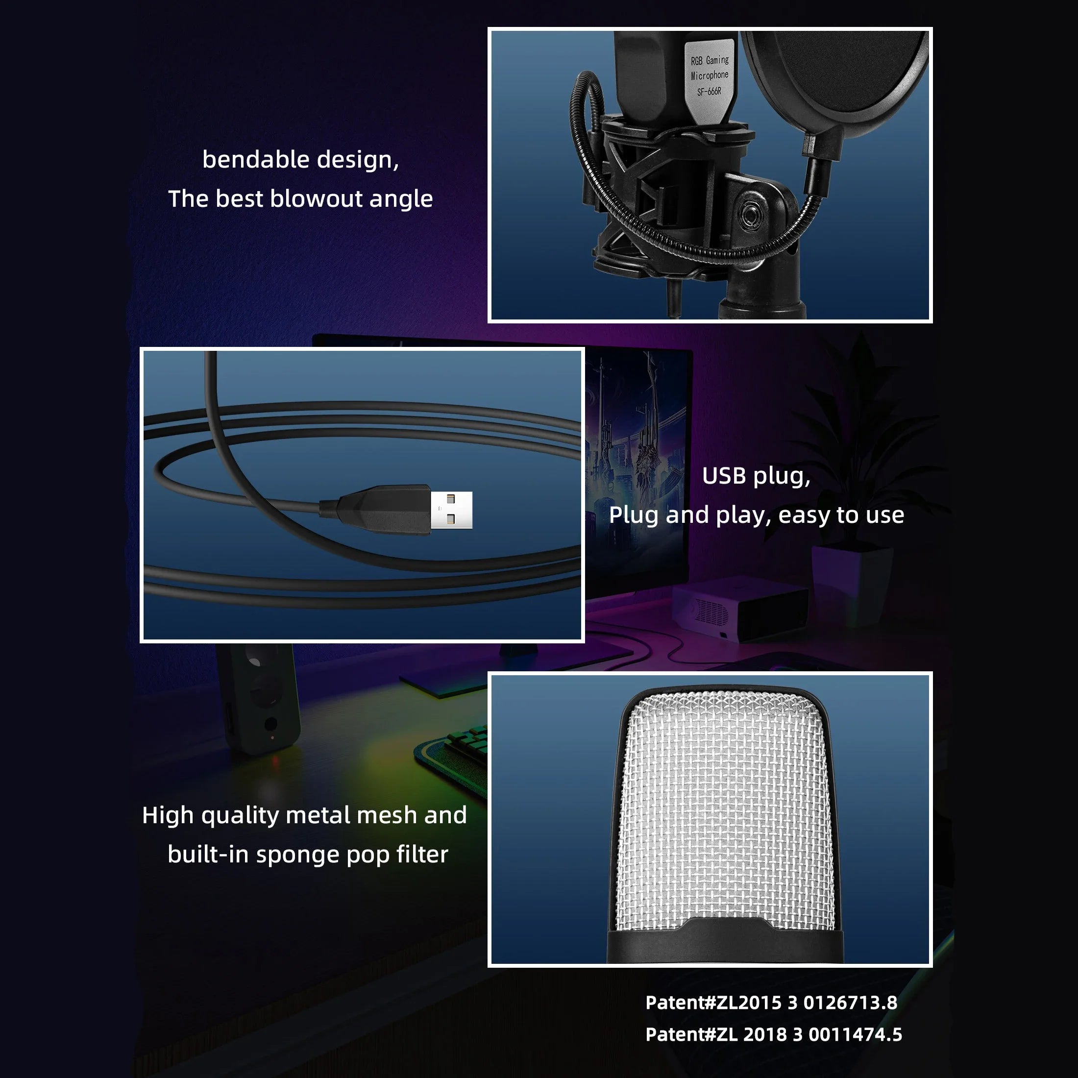 Professional USB Condenser Microphone Kit – Gaming & Podcast Mic for PC/Laptop, Wired Studio Recording Mic for Streaming, Karaoke & Voice Overs.