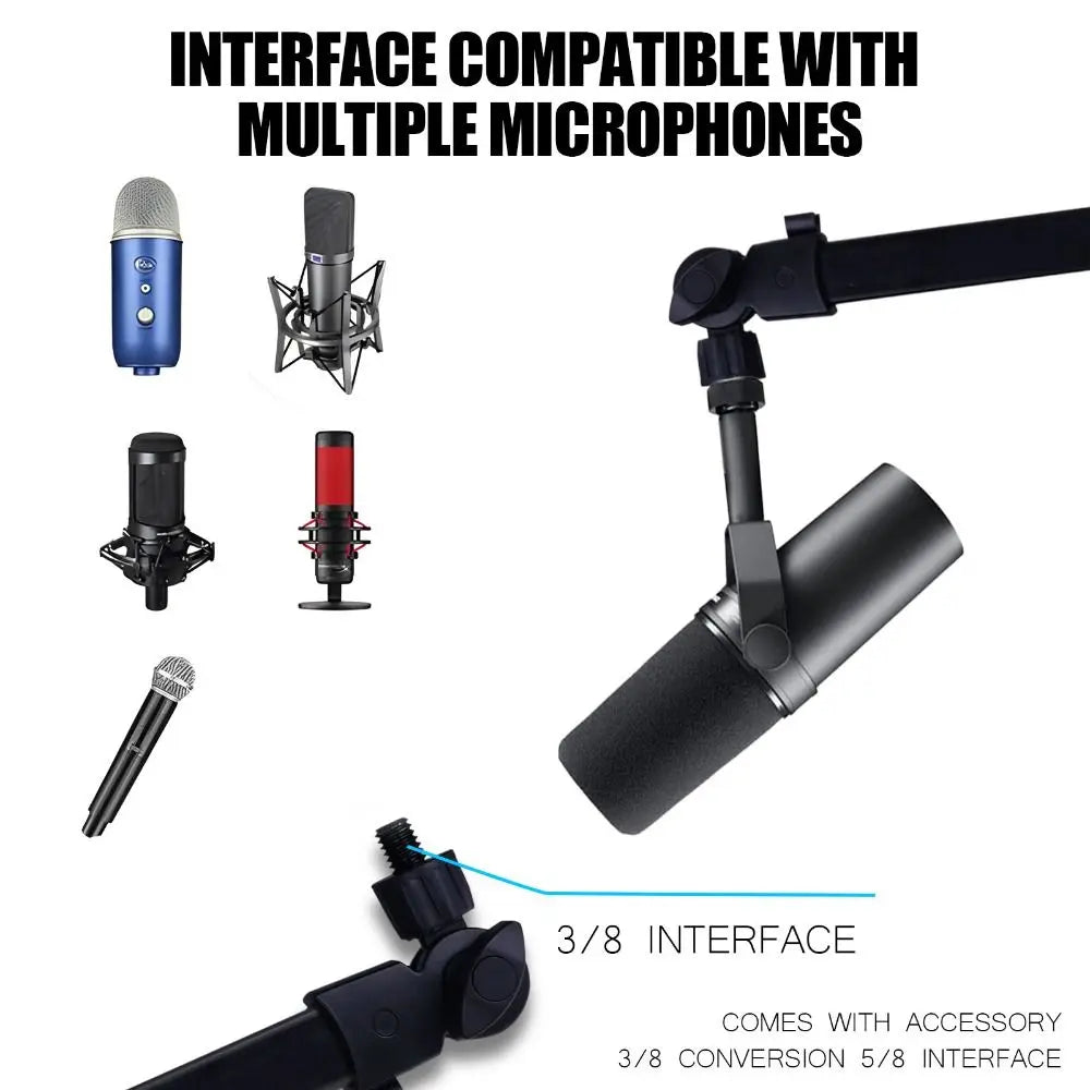 Microphone Boom Arm Mic Stand Desk Mounted 360°