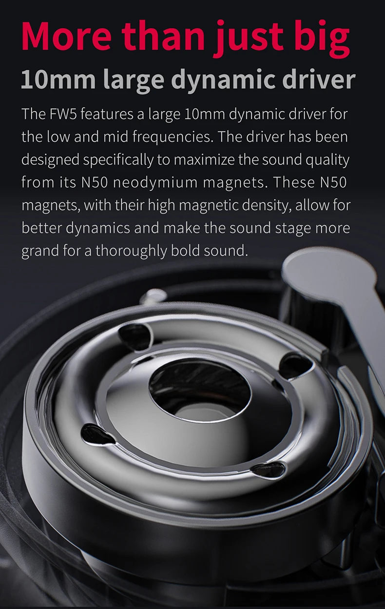 FiiO FW5 TWSWireless Bluetooth LHDC/aptX adaptive Earphones Sport Stereo HiFi Music Earbuds 10mm Dynamic Driver Earphone