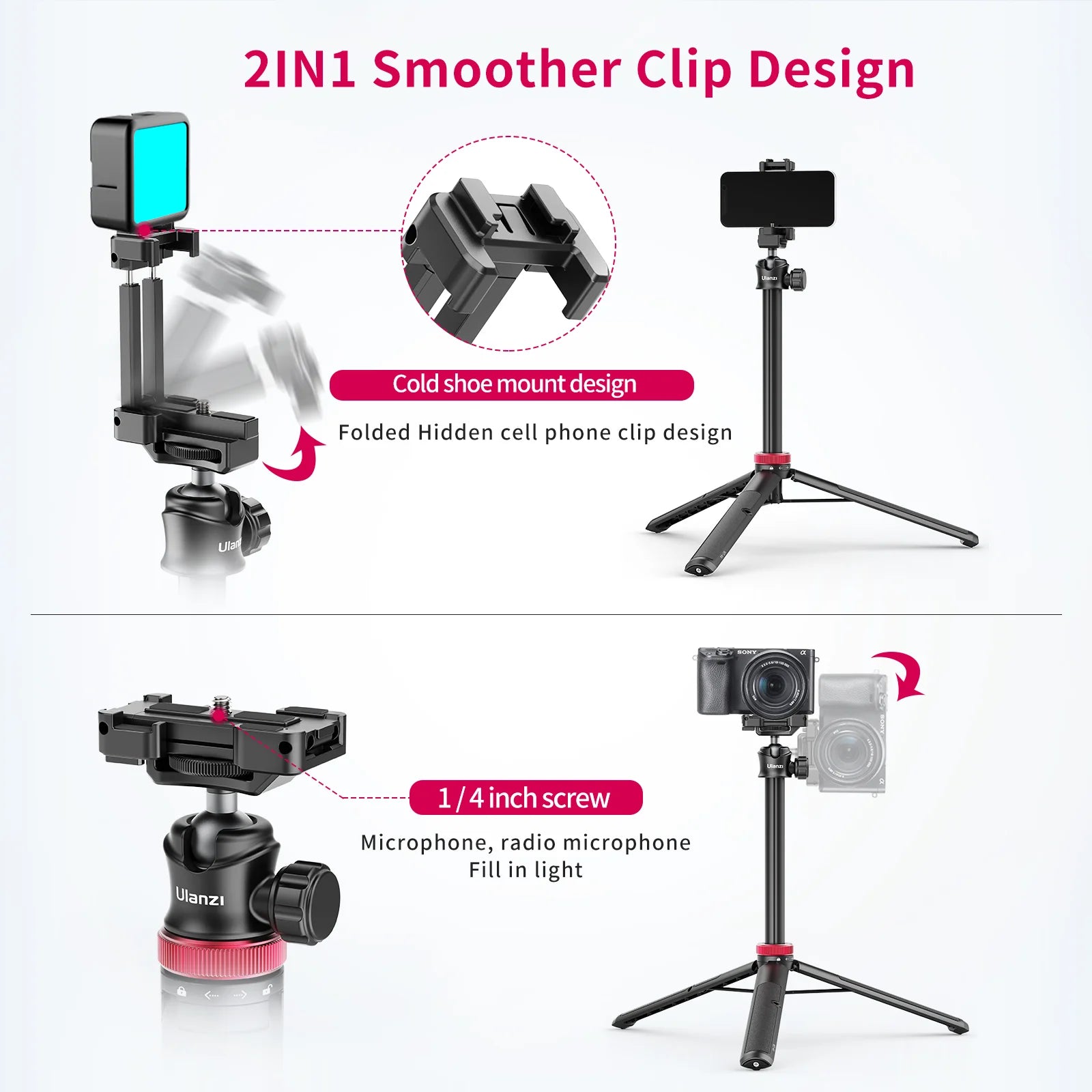 Ulanzi MT-44 2-in-1 Selfie Stick & Mini Tripod