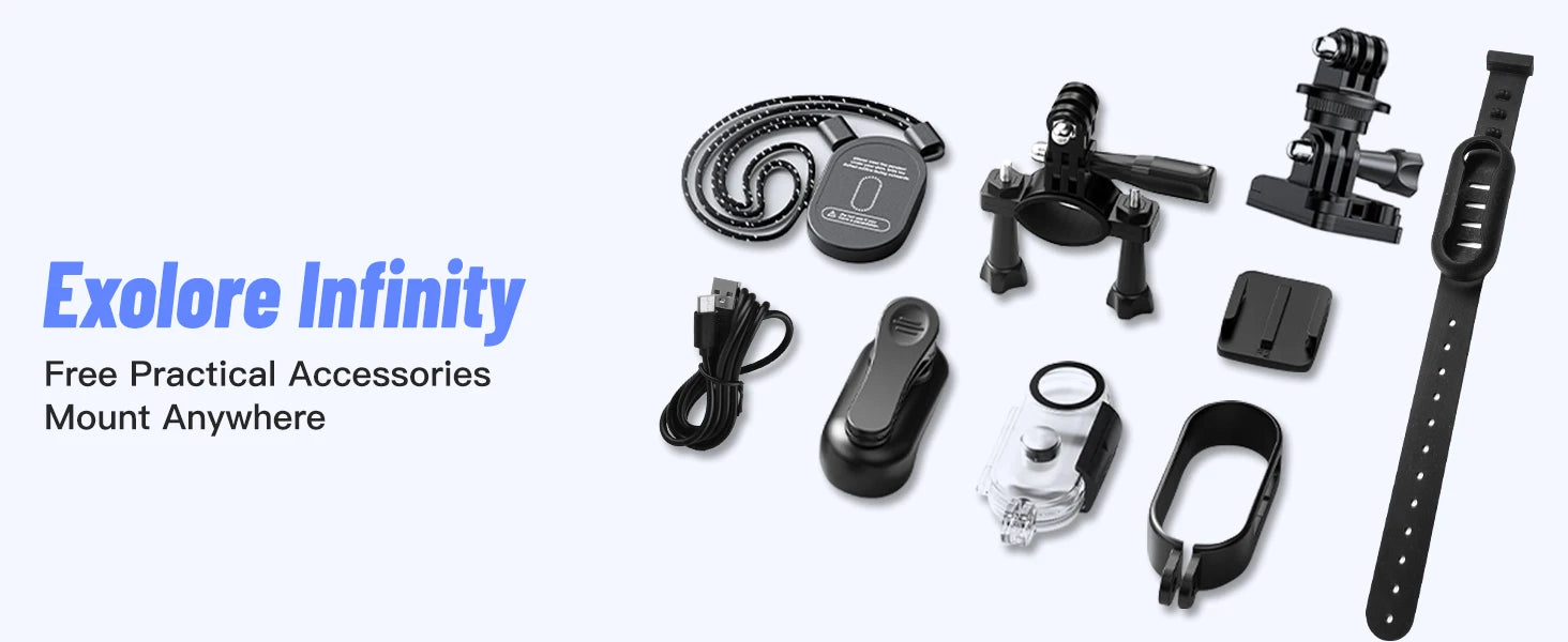 4K Mini WIFI Action Camera 128GB Black Portable Thumb Video Recorder with IPX7 Waterproof Helmet Mount for Vlogging