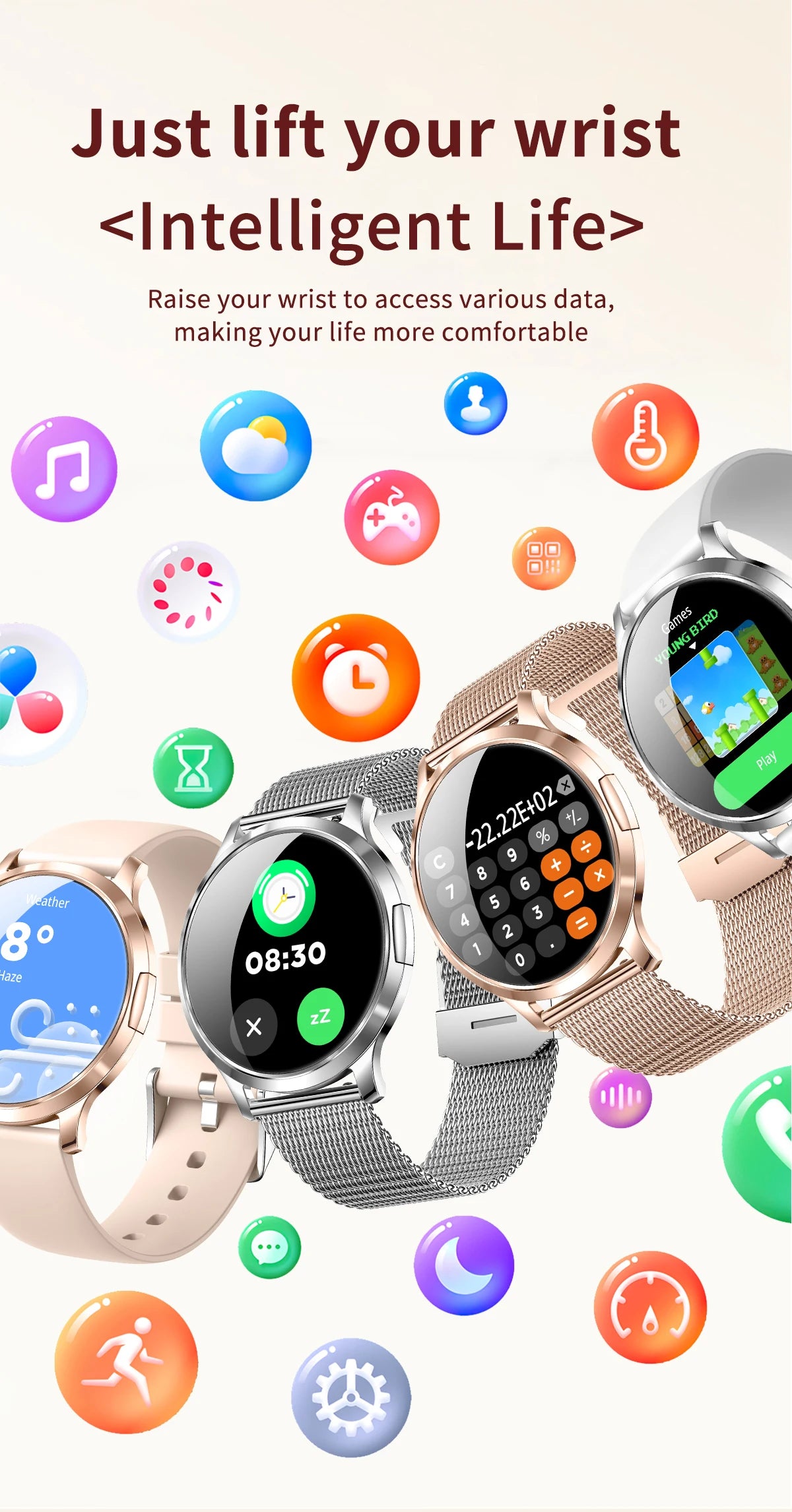 2025 New 1.32inch AMOLED Smart Watch Women GPS Trajectory Heart Rate Bluetooth Call Always Display Lady Smartwatches Men For IOS
