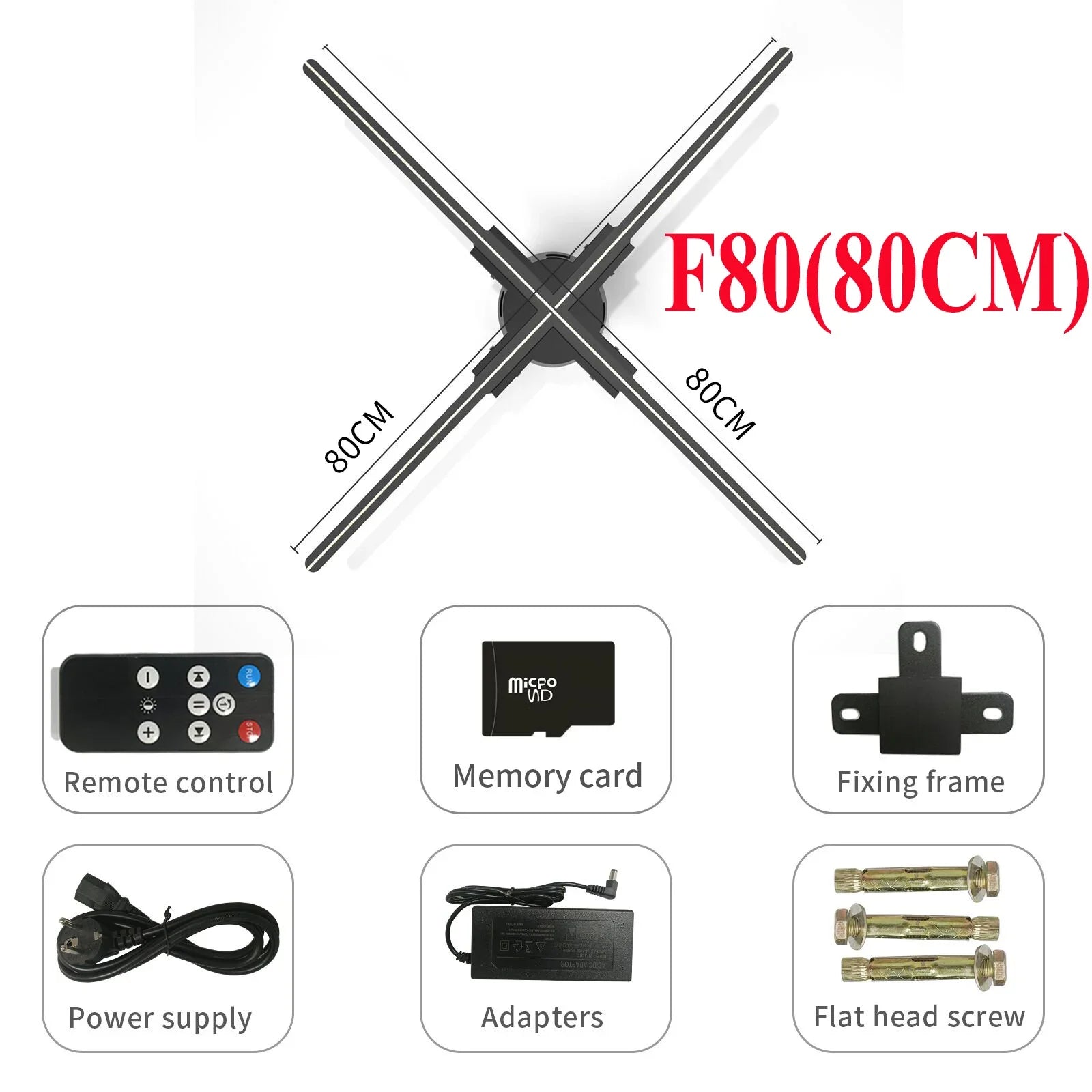 40-85cm 3D Fan Hologram Projector Wifi Control Remote Commercial Advertising Display Hologram Projector Transmit Picture Video