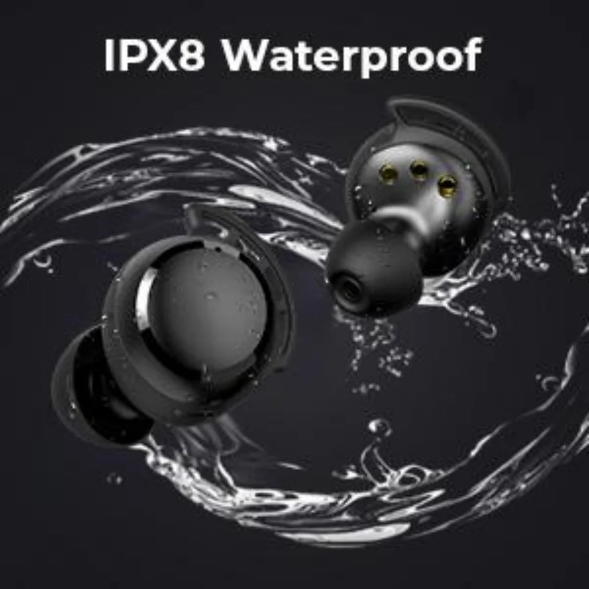 Tribit FlyBuds 3 TWS Bluetooth Earphones IPX8 Waterproof Wireless Headphones with Touch Control Built-in Mic 110-Hour Playtime