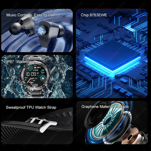 2025 New NFC Headset Smart Watch 2 in 1 TWS Bluetooth Headphone Earbuds Music Call Men Health Monitoring Waterproof Sports Watch