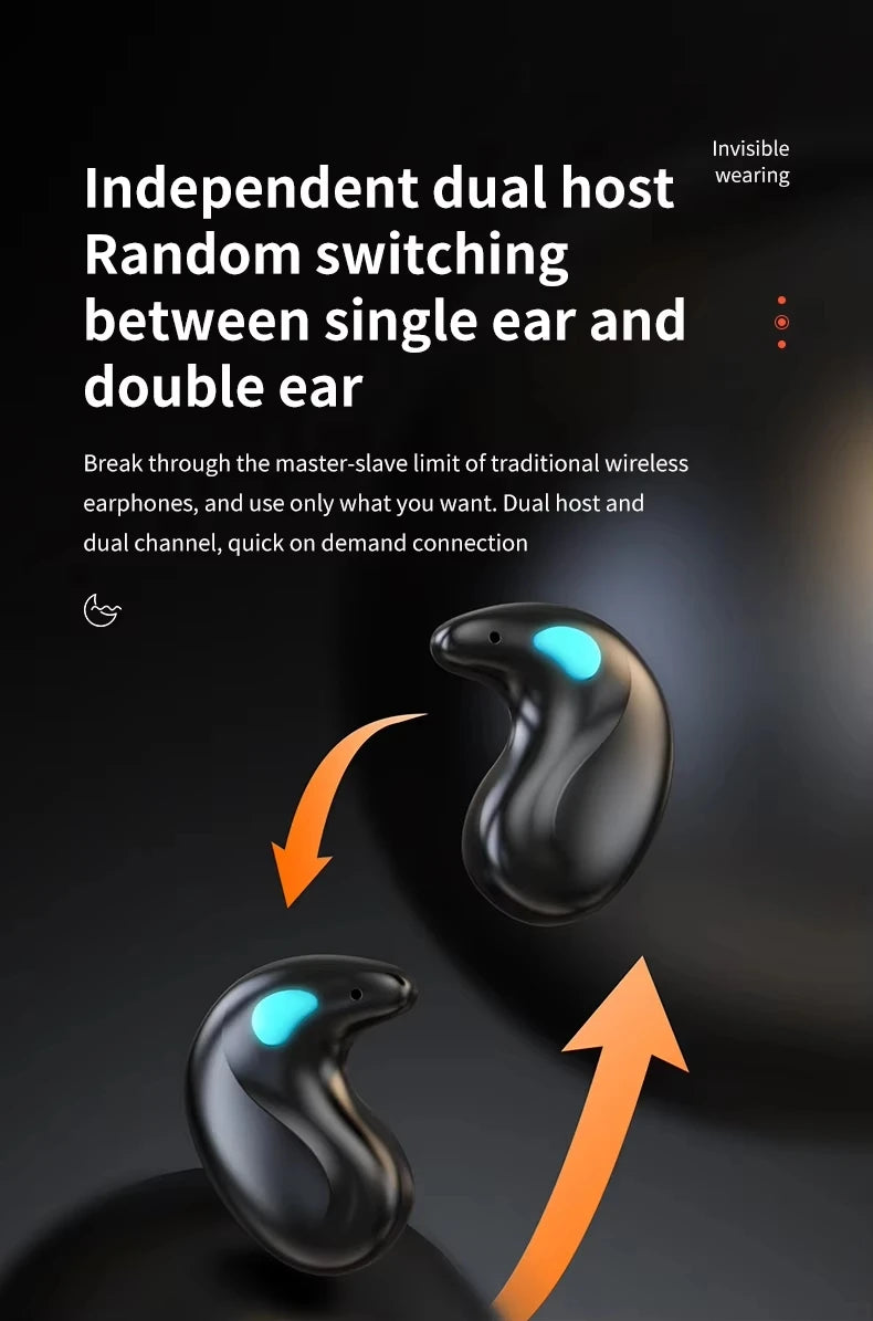 X55 Sleep Invisible Earbuds Mini Tiny Headphones Hidden Ture Wireless Auricular Cuffie Stereo Noise Cancelling Earphone