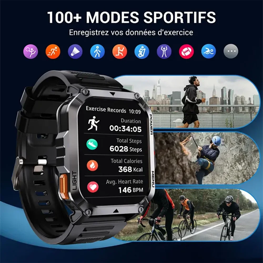 2025 New W70 Pro Outdoor Smartwatch 900mAh 2.01'' TFT HD Screen Waterproof Women Men Watches with Emergency Lighting Compass