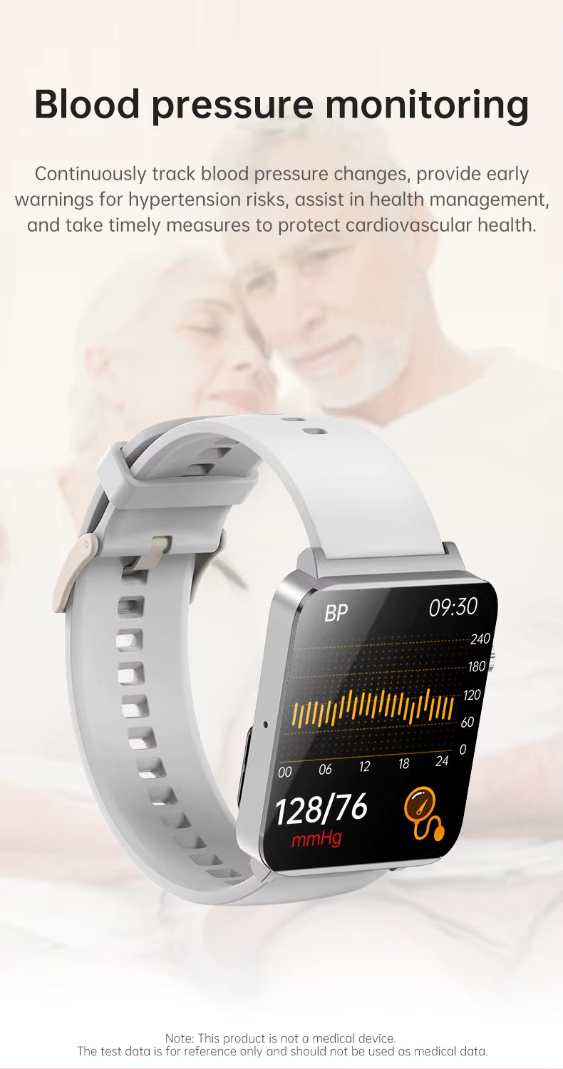 KS03 PRO Health Smart Watch For Men Women Bluetooth Calling Fitness Tracker Smartwatch E/C/G Test Outdoor 1.96" Large Screen SOS
