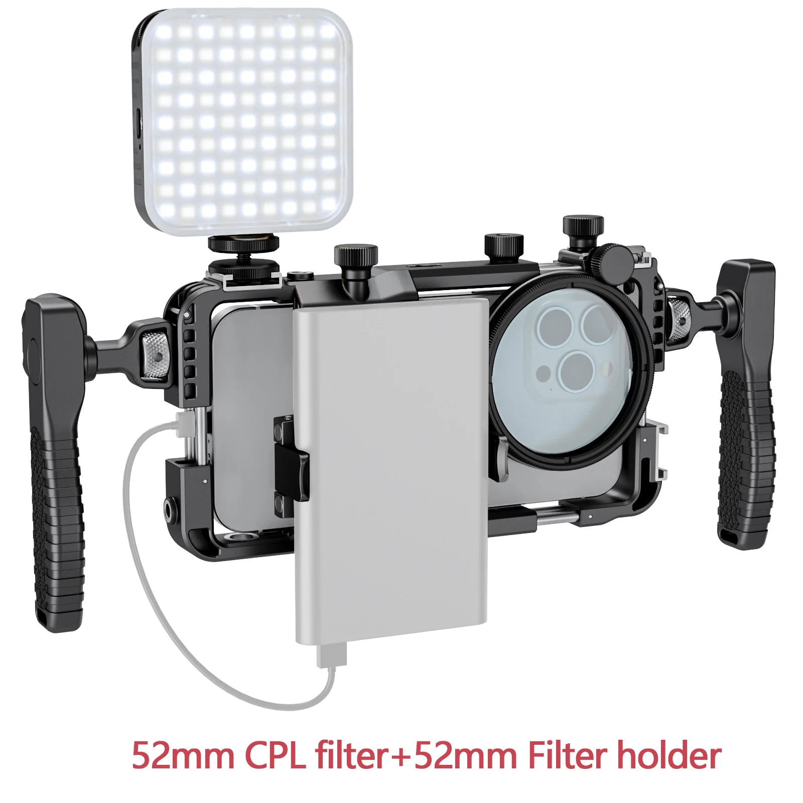 Ultra Light Phone Cage with Bluetooth 3 Cold Shoe Mounts Telescopic 58-85mm Compatible with iPhone Samsung Huawei for Vlog Video