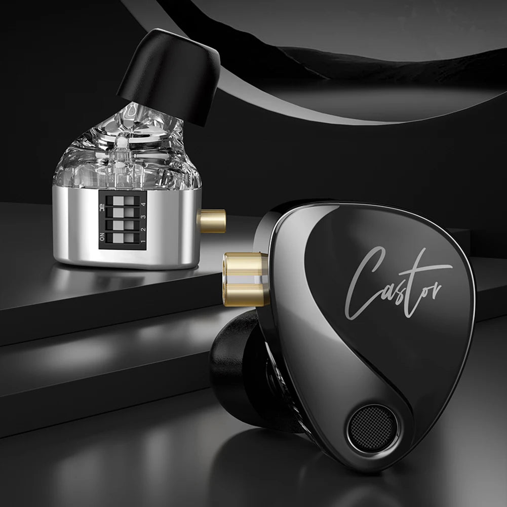 Wired Earbuds Monitor Headphone Noise Isolating 2 Dynamic Tunable Balanced Armature Earphones with Mic Cancelling Earbuds