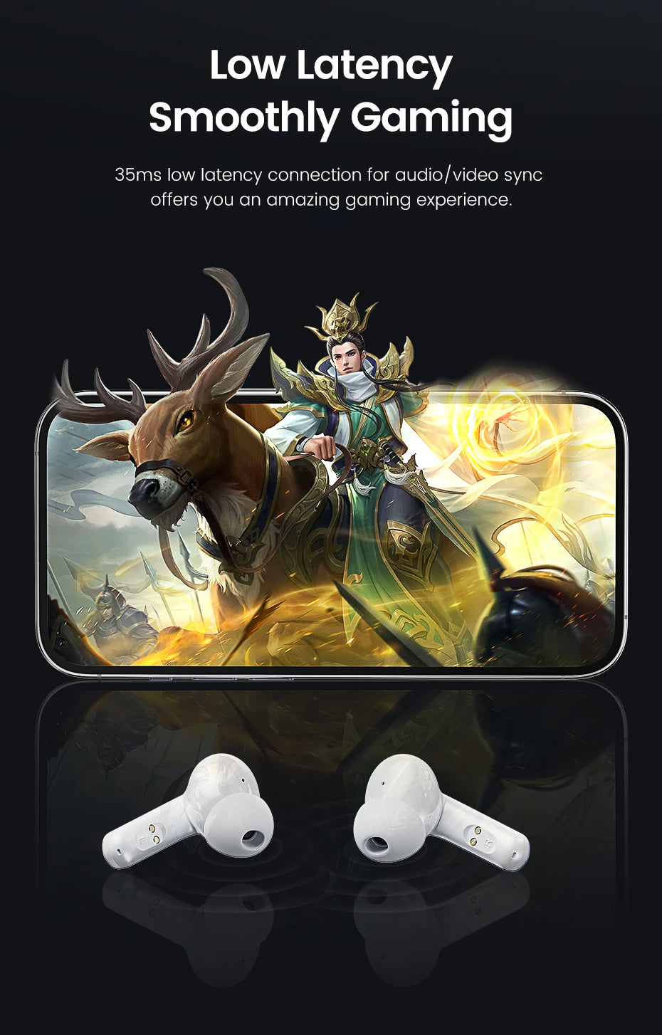 Toocki TWS Wireless Headphones Bluetooth 5.3 LED Dislpaly 35ms Gaming Low Latency Earphones Waterproof Headset Transparency Mode