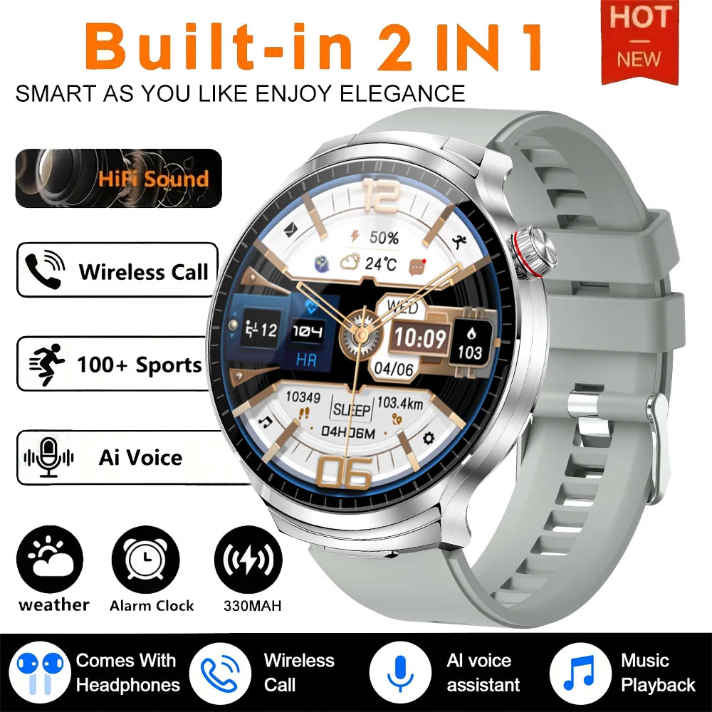 2026 T-REX3 New 2 in 1 Smartwatch With Earbuds Smartwatch TWS Bluetooth Earphone Heart Rate Blood Oxygen Monitor Sports Watch