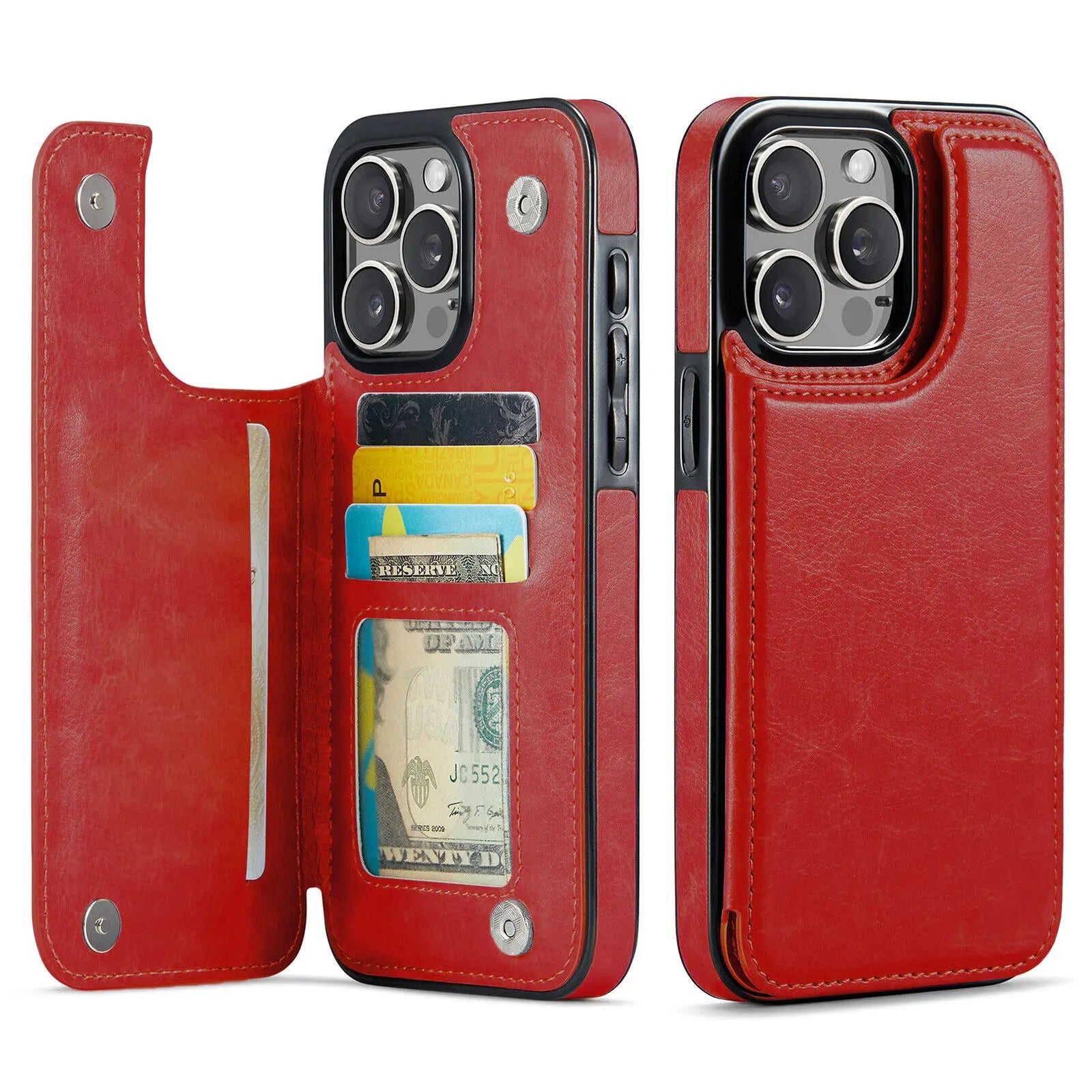 WeFor PU Leather Flip Wallet Case for iPhone X–16