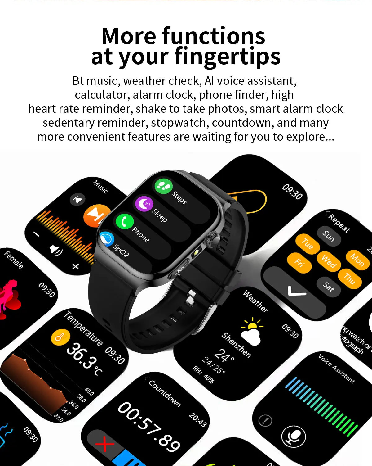 2026New Smart Watch Men Women AI Human Health diagnosis ECG+HRV Blood Pressure Uric acid Blood lipid Bluetooth Call Smartwatch