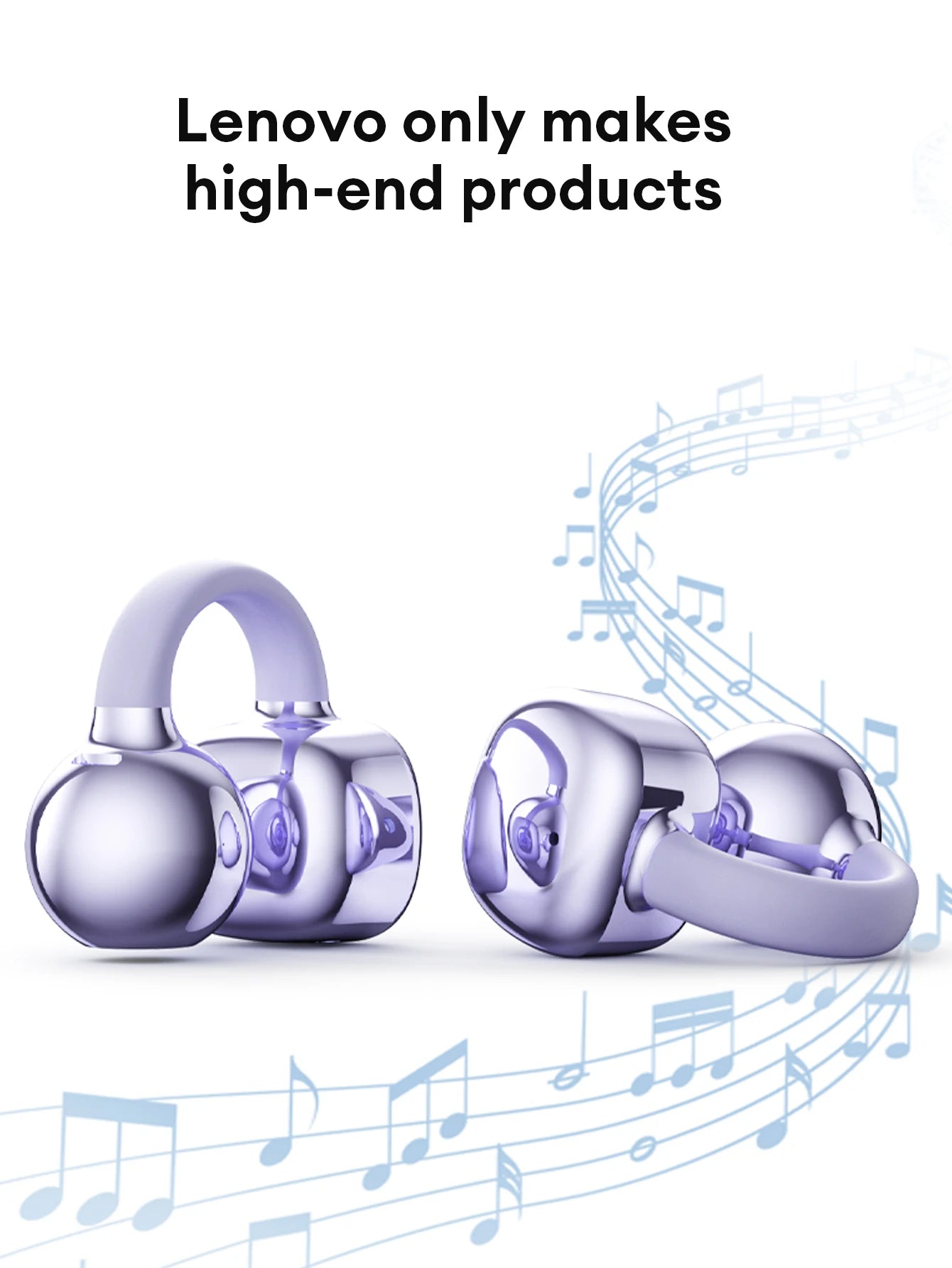 Lenovo Open Ear Wireless Earbuds Bluetooth 6.0 Comfort Clip On Gaming Sports Earphones LED Digital Power Display RS119 Pro