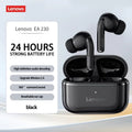 Lenovo EA230 TWS Gaming Bluetooth Earphone 360° Stereo Sound Effects Wireless Headphone Original 100%  Earbuds for Sport Running