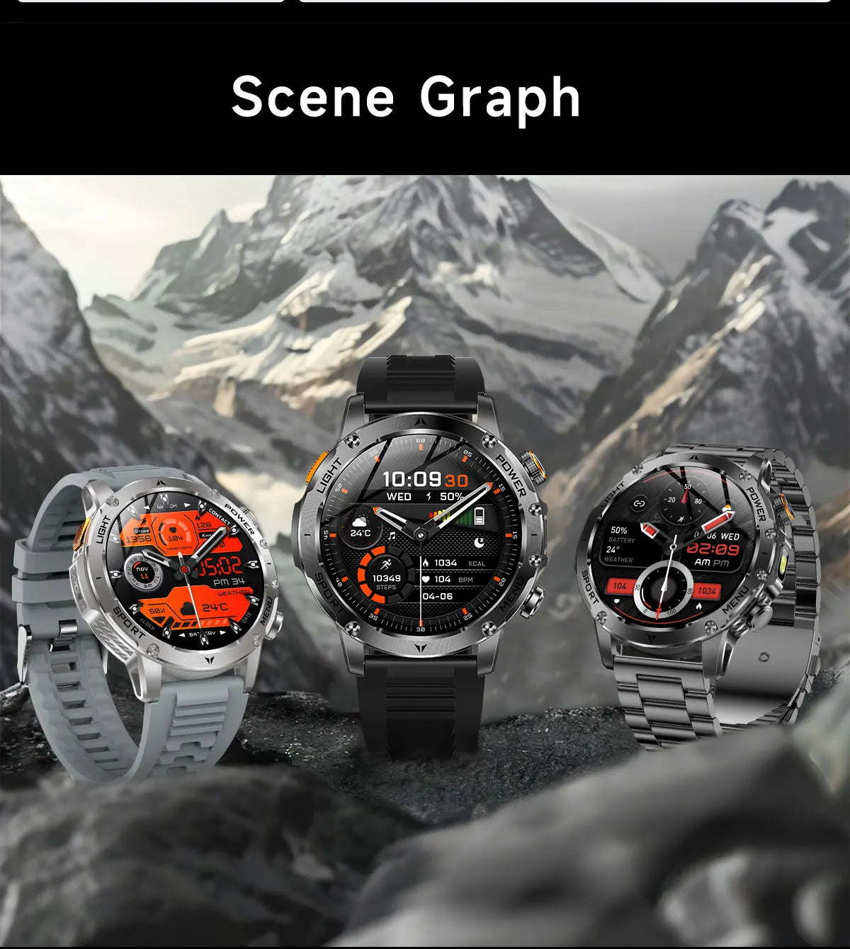 2026 New TREX3 1000mAh Large Battery Durable Adult Smart Watch Sports Fitness Waterproof LED Flashlight Call Smartwatchs For Men