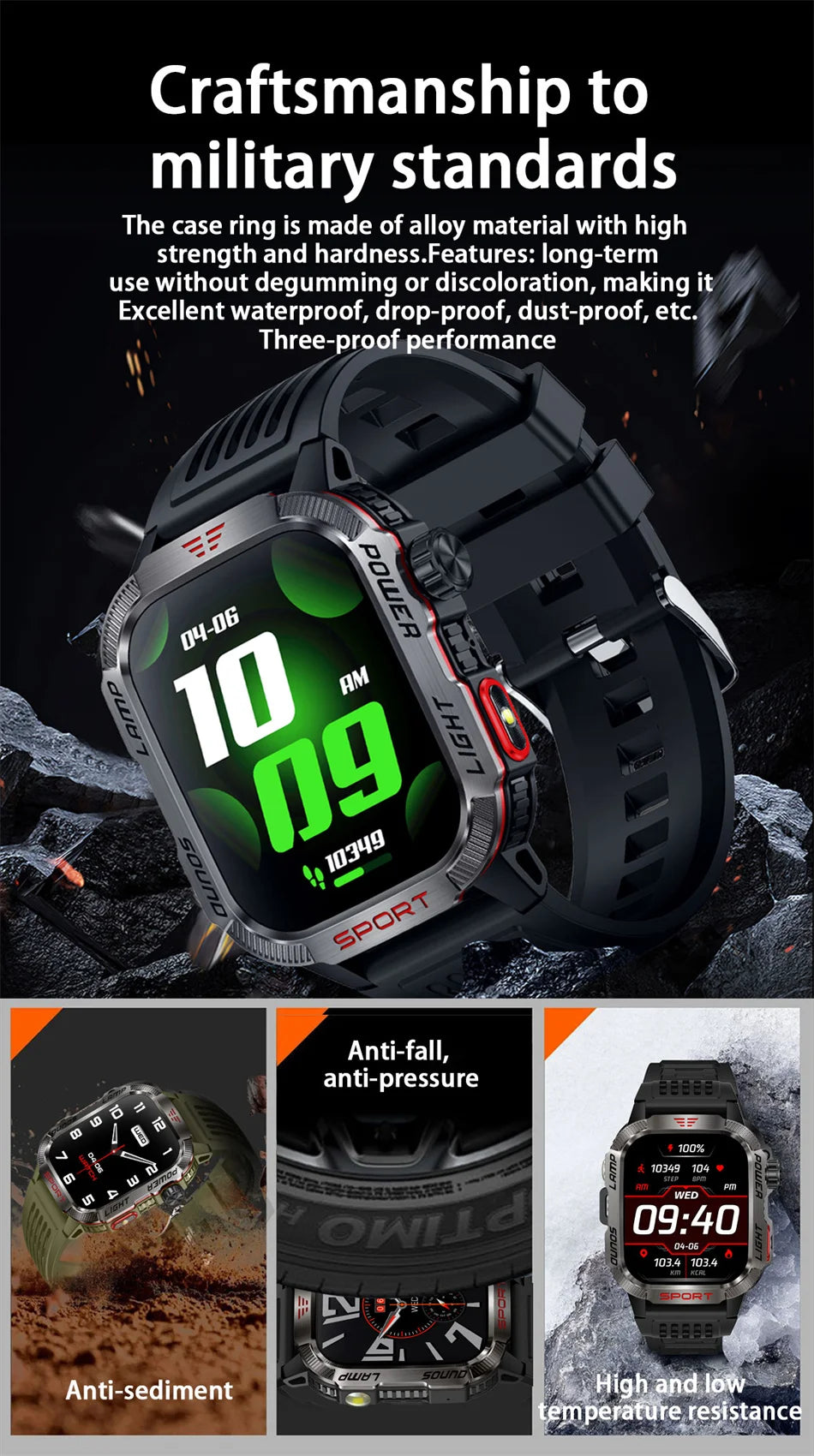 2026 Military Smart Watch with GPS Compass Waterproof Bluetooth Call Functionality And GPS Sport Tracker for Outdoor Activities