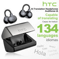 [AI Translator Earbuds] HTC NE67 Bluetooth V6.0 Earphones Portable Wireless headphones Comfort Earclip with a hanging chain