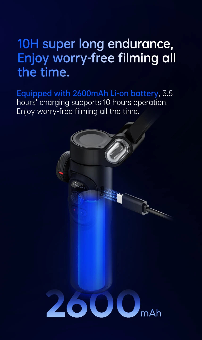 AOCHUAN 3-Axis Handheld Gimbal Stabilizer SmartXE for iPhone Android AI Face Tracking TikTok Vlog Smartphone Camera Stabilizer