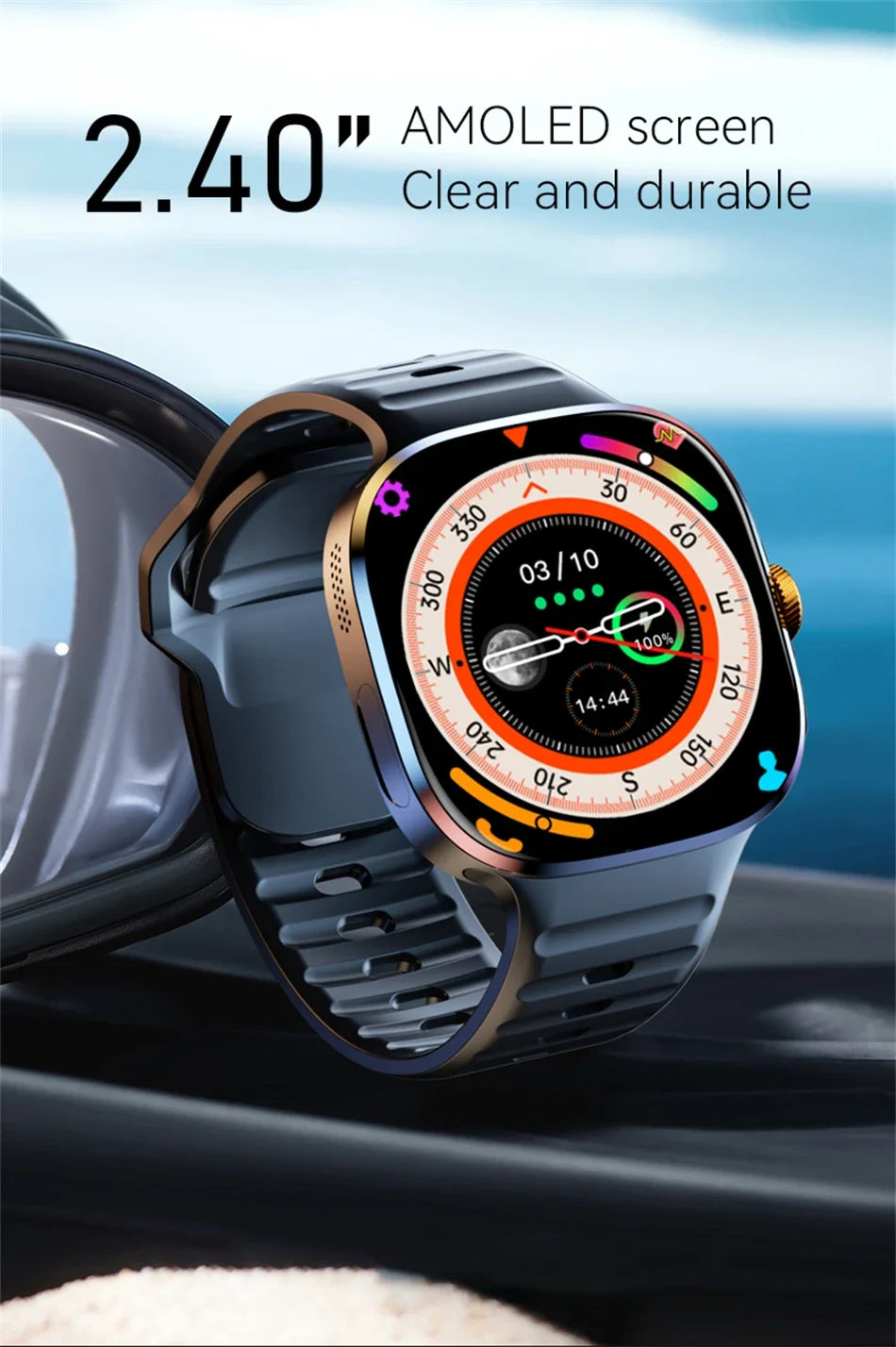 4G/5G Smartwatch 2.4 Inch HD AMOLED Screen 190° Rotary Camera GPS WiFi Android 10.0 Smart Watch with Heart Rate & Sleep Tracker
