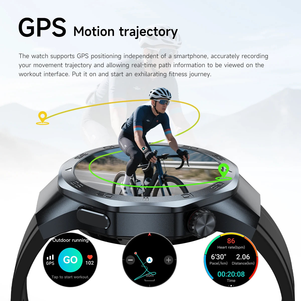 2026 New Luxury GPS Smart Watch Men Compass Altimeter 3ATM Waterproof Health Monitor Bluetooth Call Business Sports Smartwatch