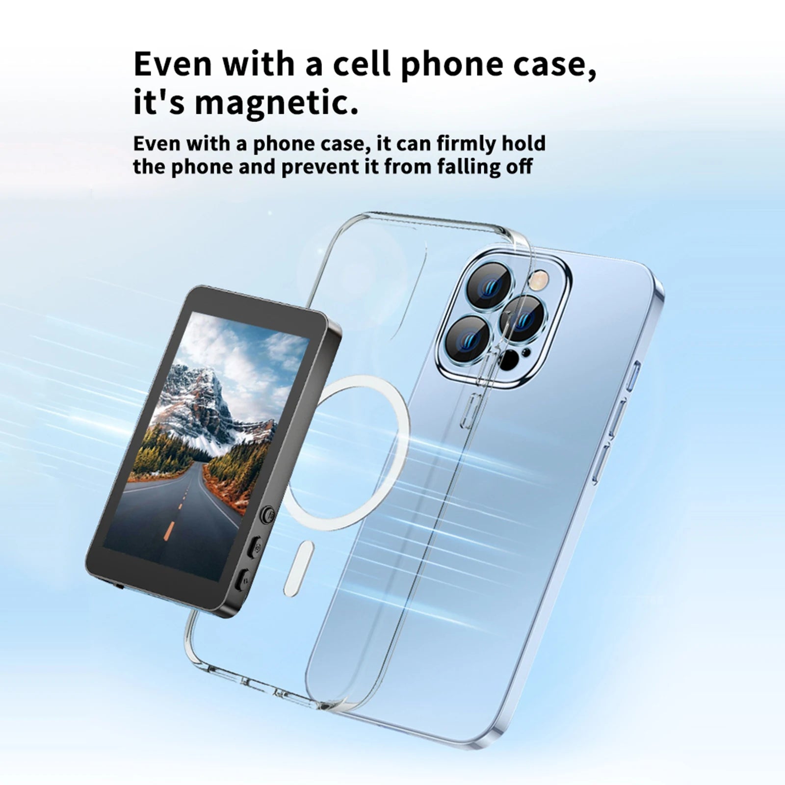 Magnetic Smartphone Monitor Screen – Rear Camera Vlog & Selfie Display for Live Streaming & Video Recording (Android & iPhone)